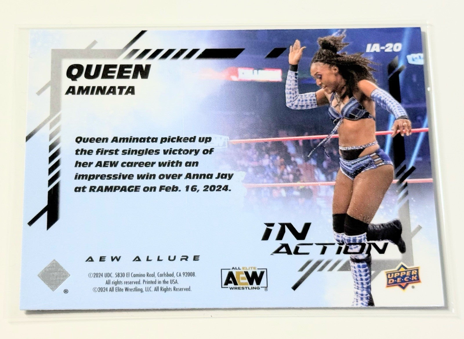2024 Upper Deck AEW Allure Queen Aminata In Action Card IA-20