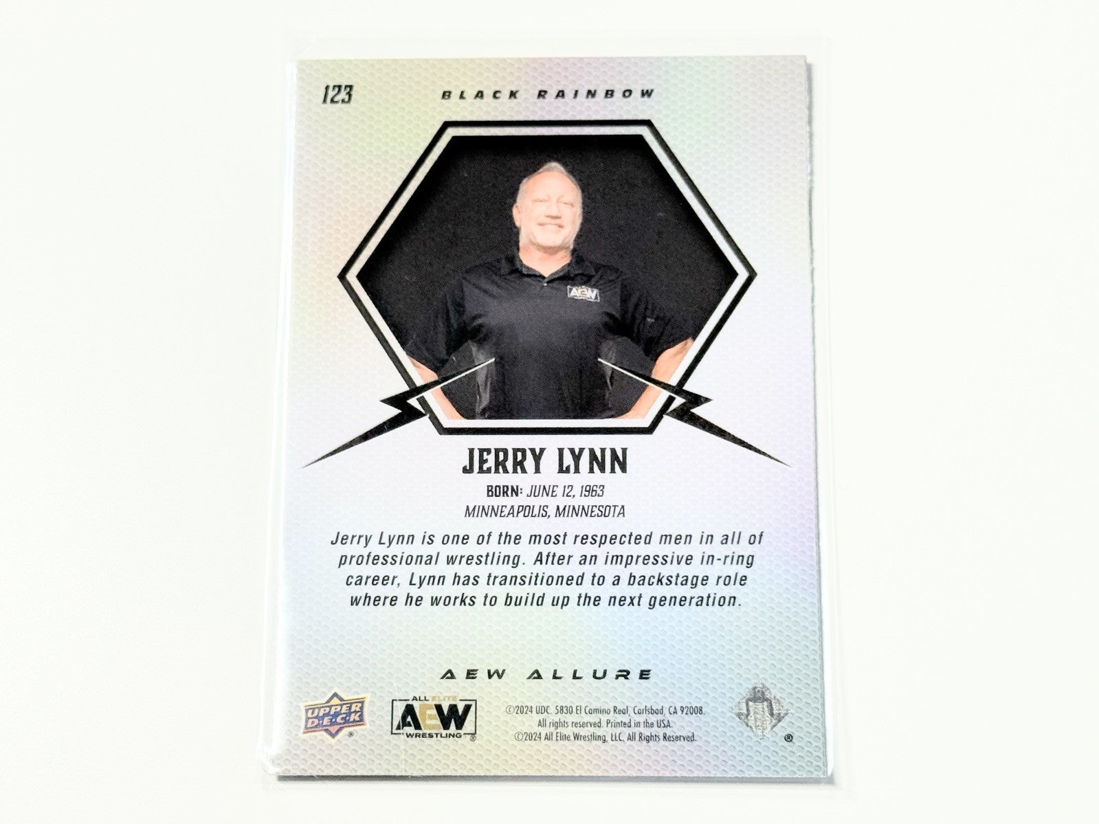 2024 Upper Deck AEW Allure Jerry Lynn Black Rainbow Card #123
