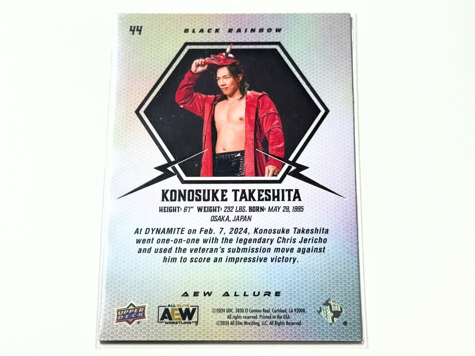 2024 Upper Deck AEW Allure Konosuke Takeshita Black Rainbow Card #44