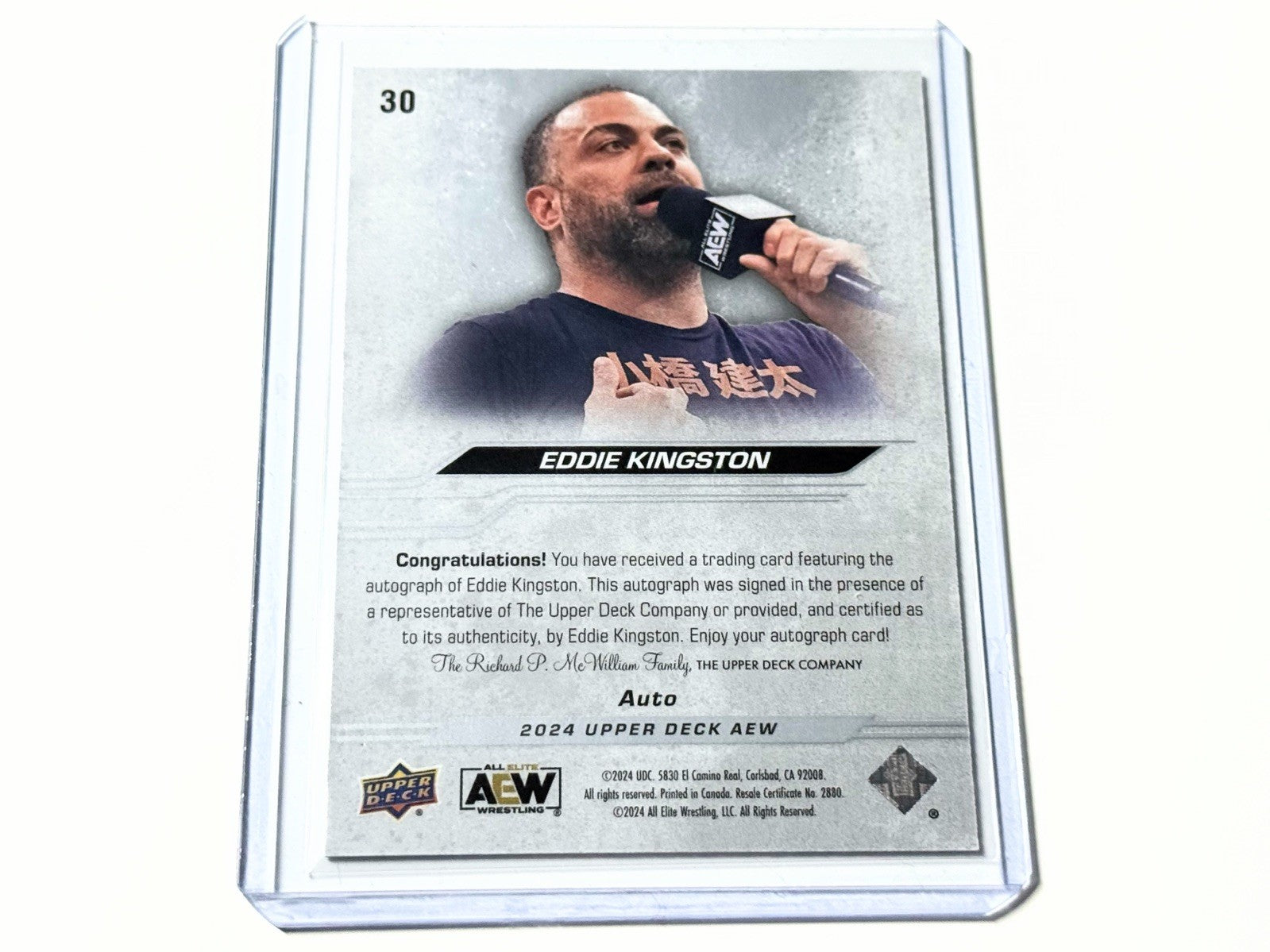 2024 Upper Deck AEW Flagship Eddie Kingston Autographed Card #30