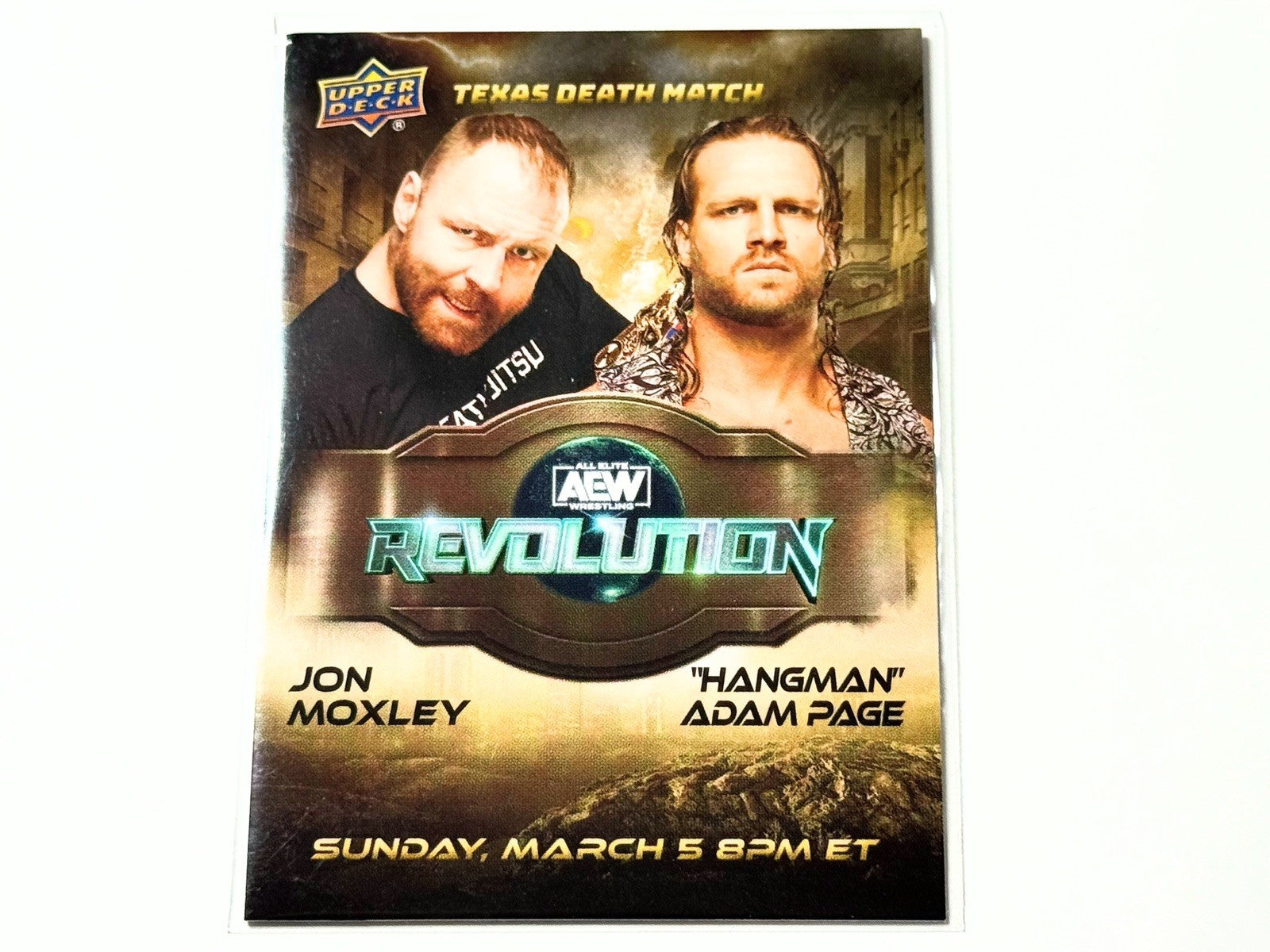 2024 Upper Deck AEW Flagship Jon Moxley vs. Hangman Adam Page Poster Card AP-5