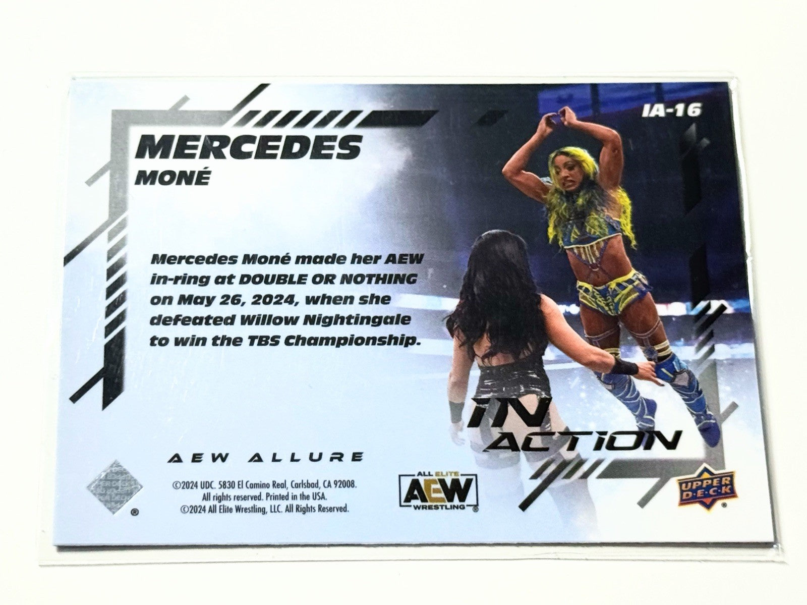 2024 Upper Deck AEW Allure Mercedes Mone In Action Card IA-16