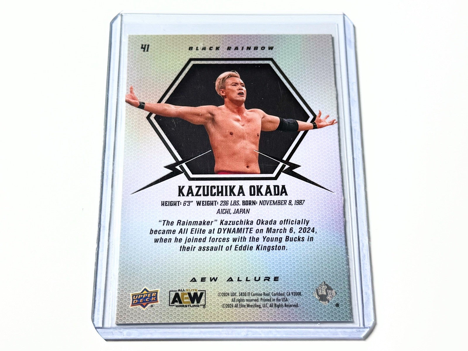 2024 Upper Deck AEW Allure Kazuchika Okada Black Rainbow Card #41