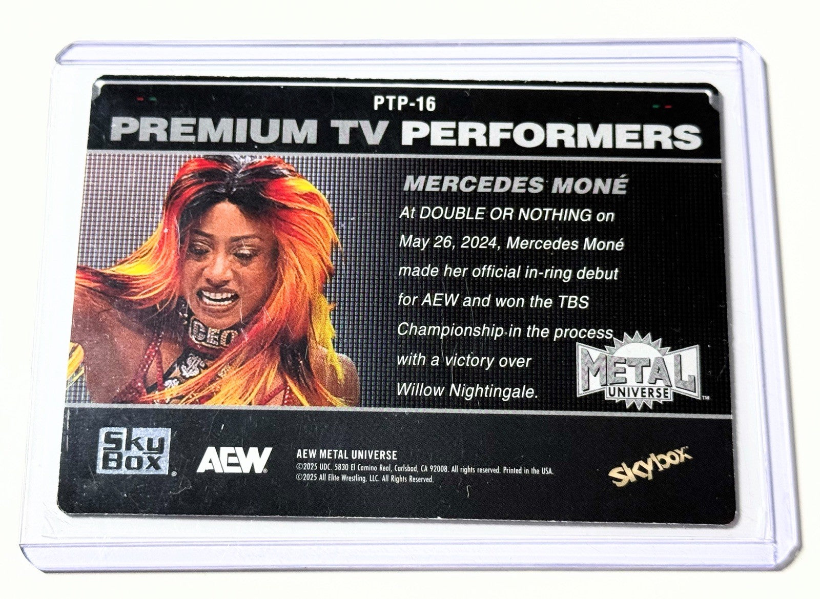 2025 Skybox AEW Metal Universe Mercedes Mone Premium TV Performers Card PTP-16