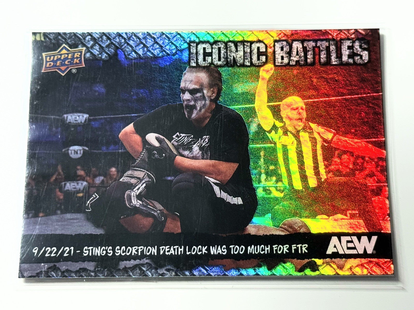 2024 Upper Deck AEW The Icon Sting Iconic Battles Death Lock Card IB-4