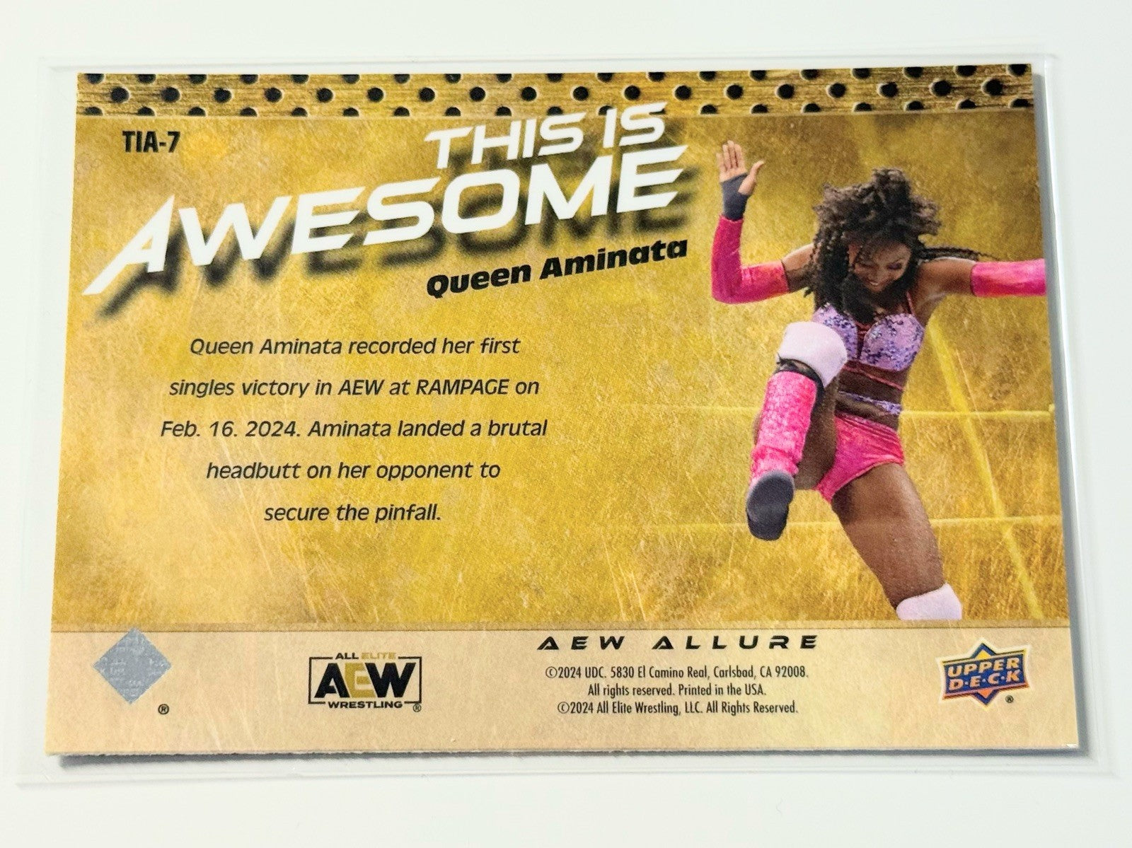 2024 Upper Deck AEW Allure Queen Aminata This Is Awesome Card TIA-7