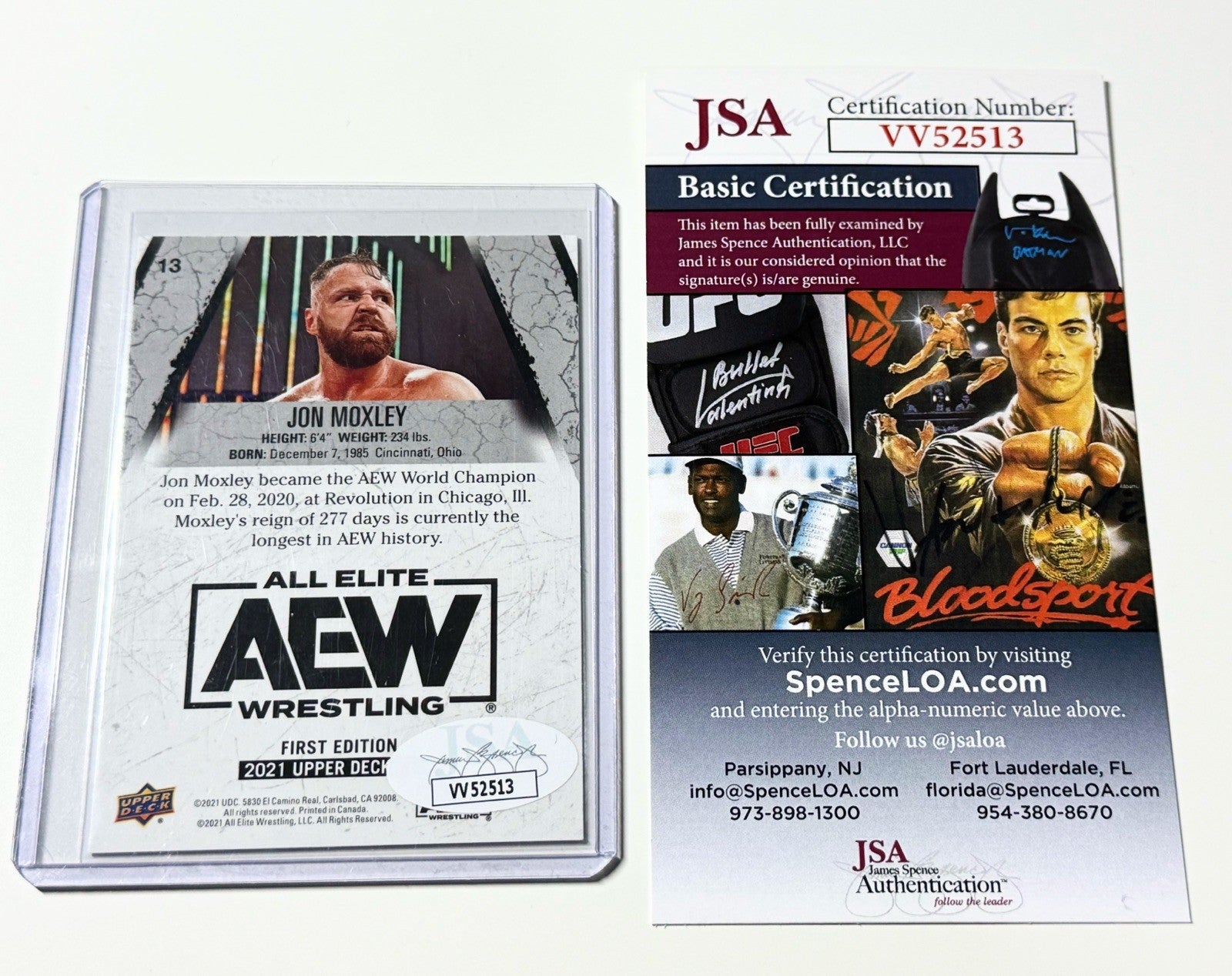 2021 Upper Deck AEW Flagship Jon Moxley JSA Autographed Card #13
