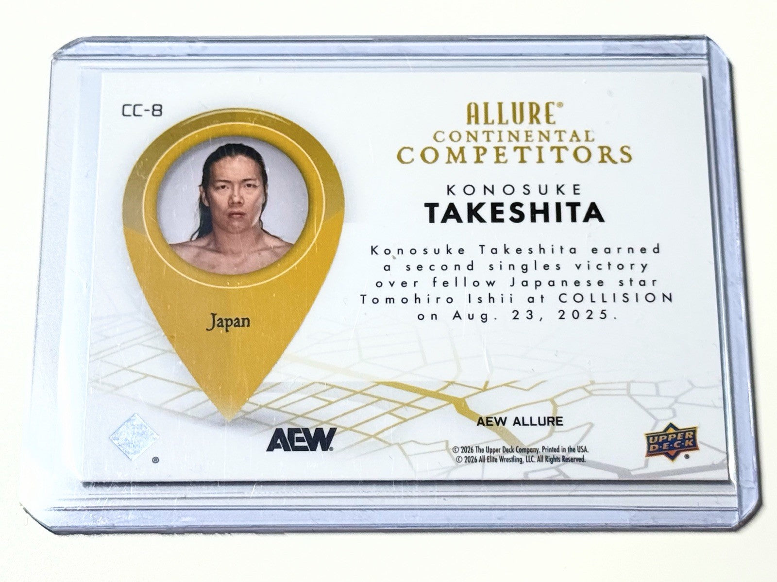2026 Upper Deck AEW Allure Konosuke Takeshita Continental Competitors Card CC-8