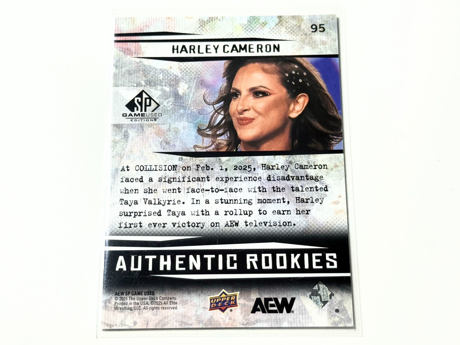 2025 Upper Deck AEW SP Game Used Harley Cameron Authentic Rookie Base Card #95