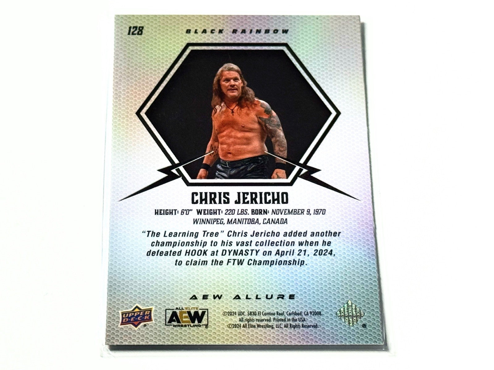 2024 Upper Deck AEW Allure Chris Jericho Black Rainbow Horizontal Card #128