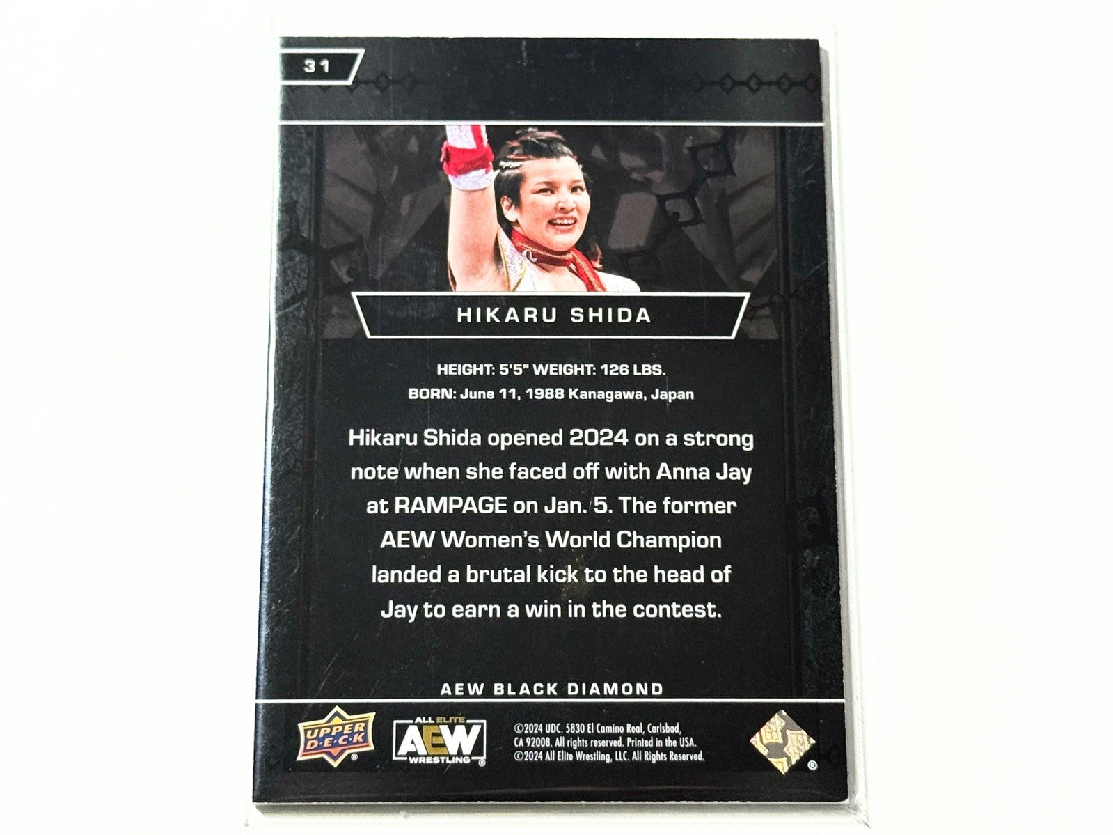 2024 Upper Deck AEW Black Diamond Hikaru Shida /149 Base Card #31