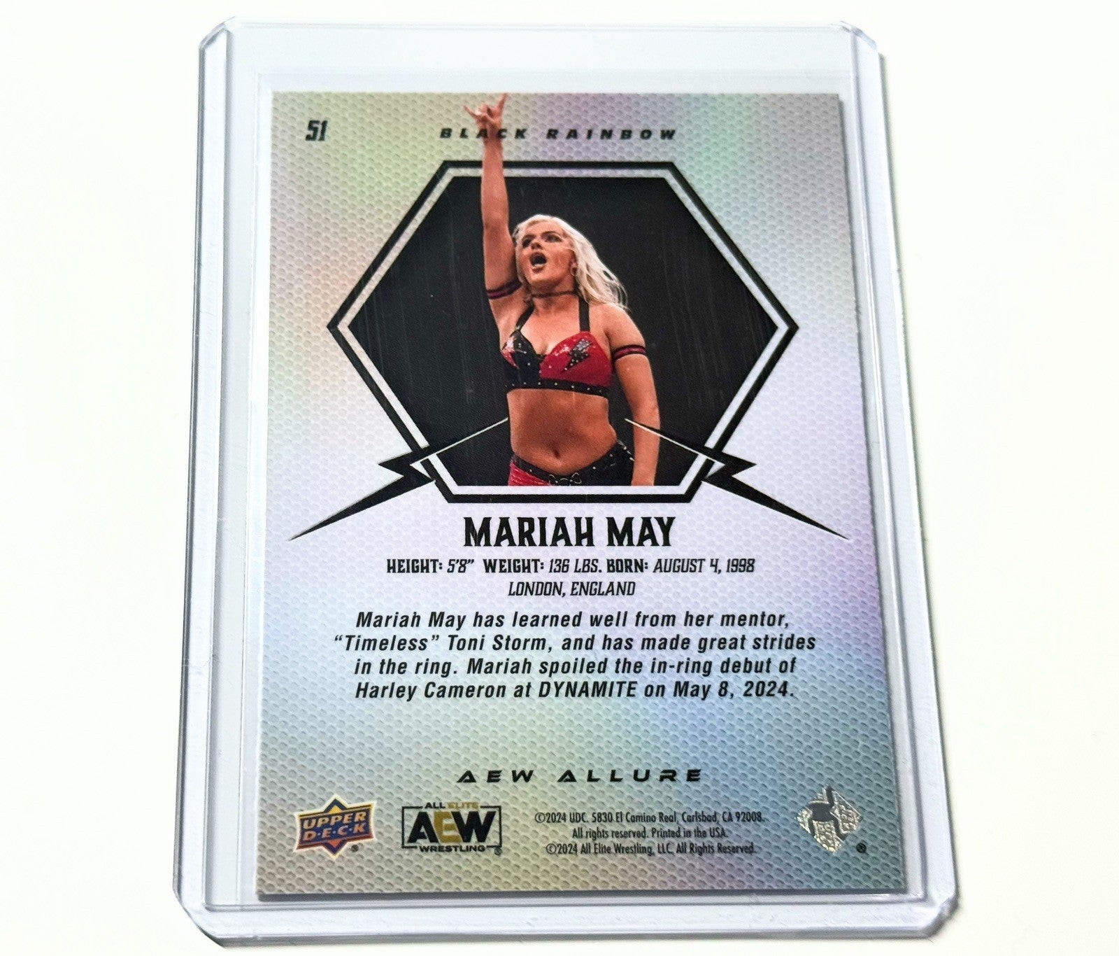 2024 Upper Deck AEW Allure Mariah May Black Rainbow Card #51