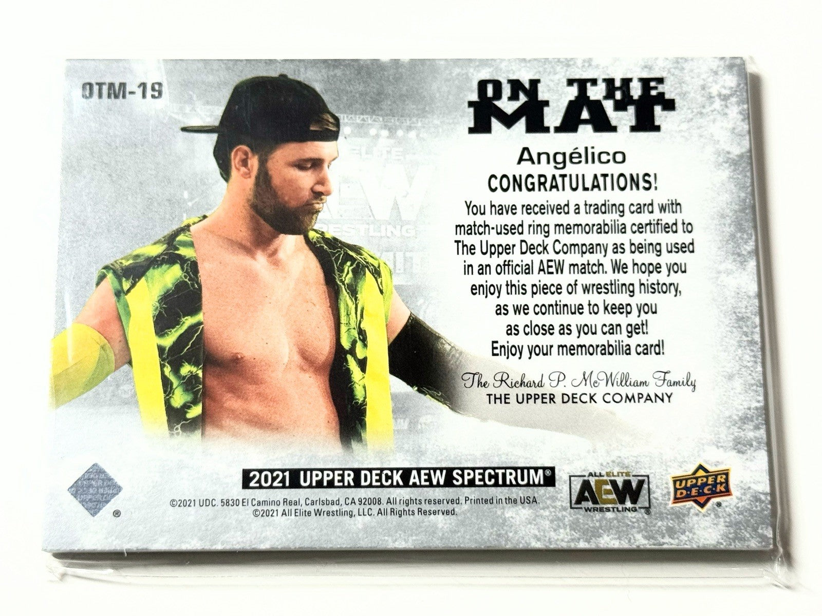 2021 Upper Deck AEW Spectrum Angelico On The Mat Relic Card OTM-19