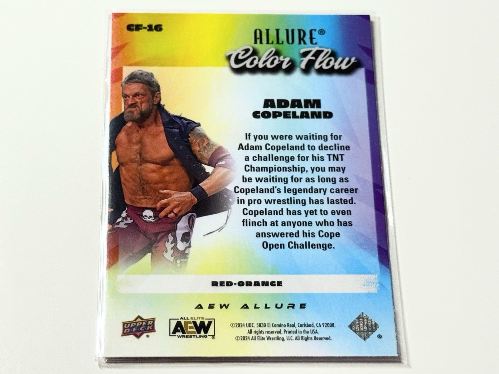 2024 Upper Deck AEW Allure Adam Copeland Red Orange Color Flow Card CF-16