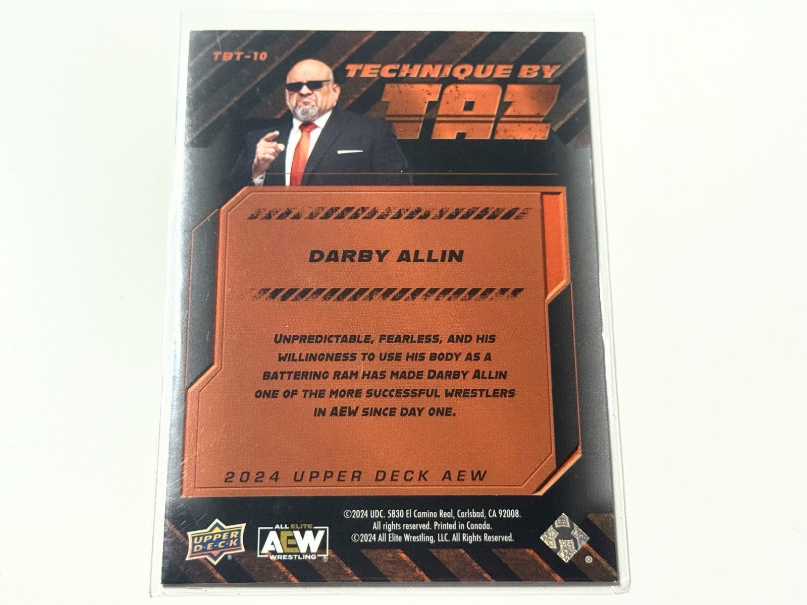 2024 Upper Deck AEW Flagship Darby Allin Technique by Taz Card TBT-10