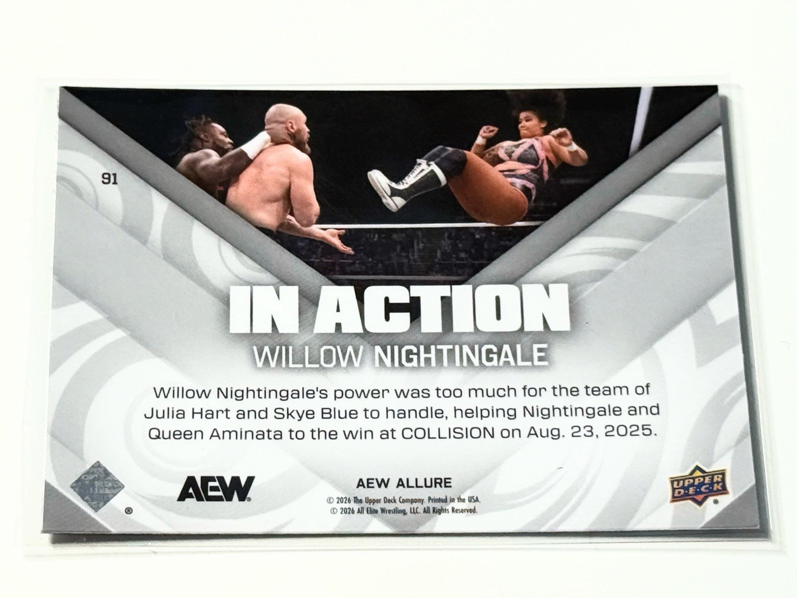 2026 Upper Deck AEW Allure Willow Nightingale In Action Card #91