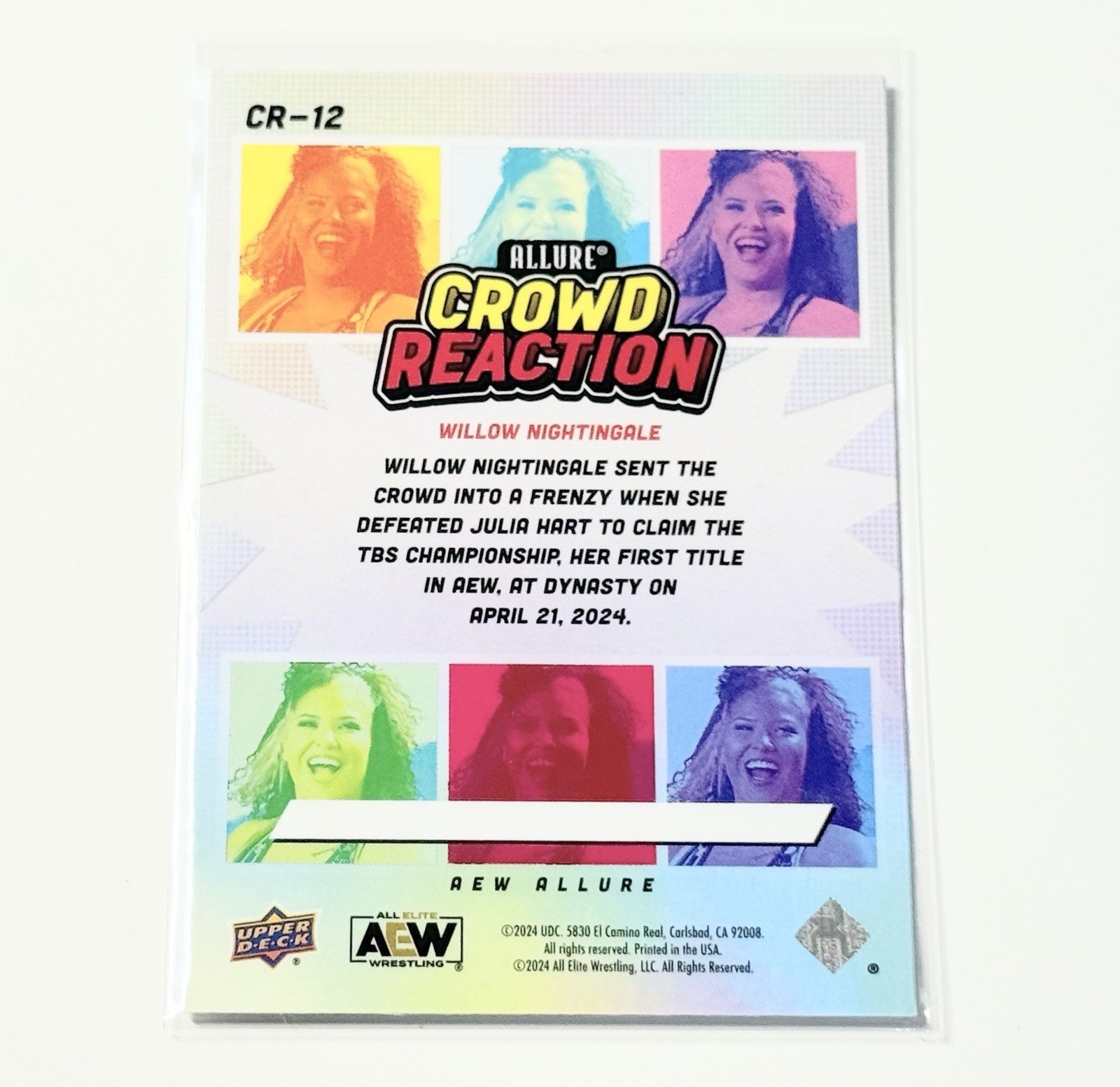 2024 Upper Deck AEW Allure Willow Nightingale Crowd Reaction Card CR-12