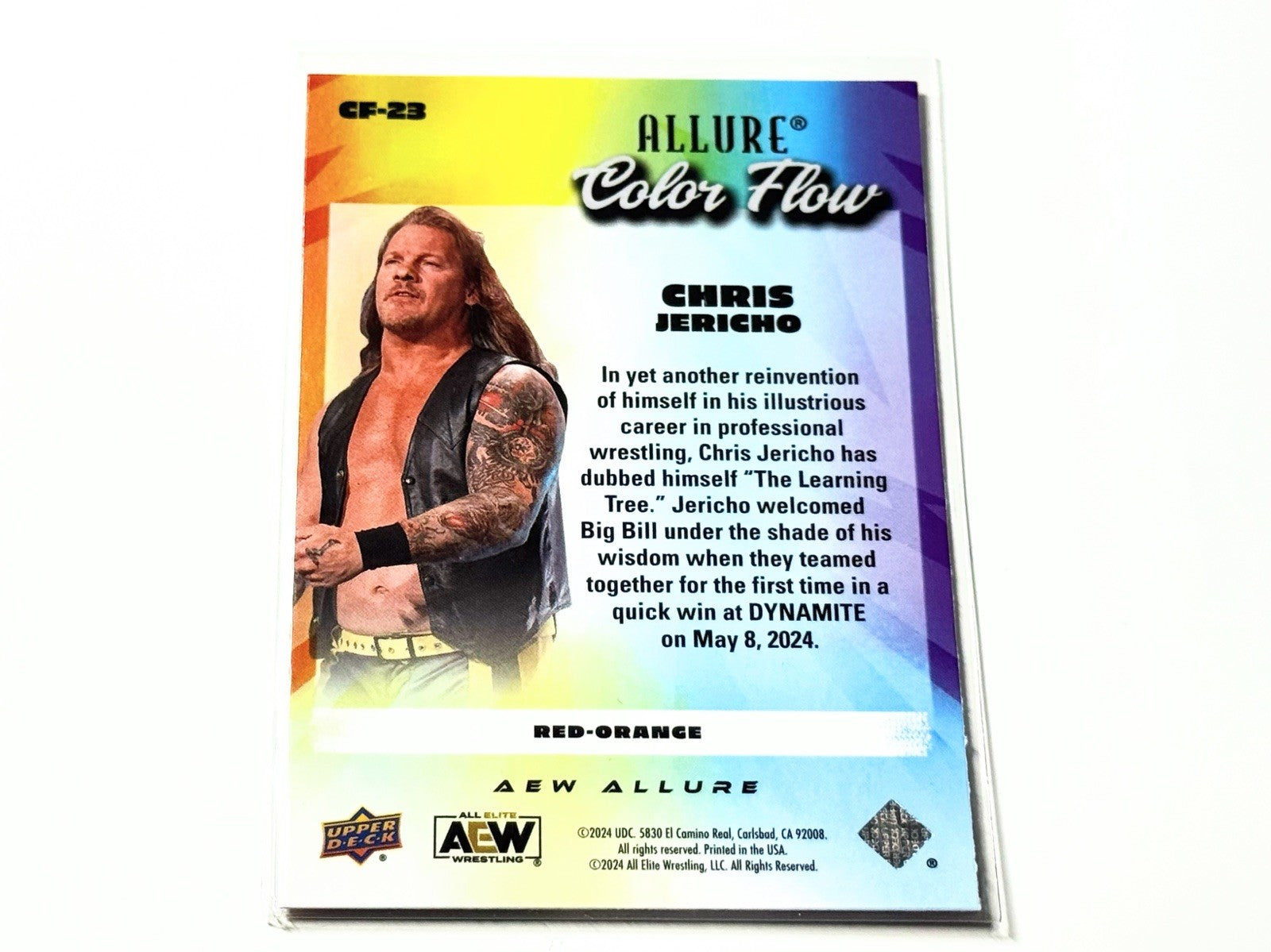 2024 Upper Deck AEW Allure Chris Jericho Red Orange Color Flow Card CF-23