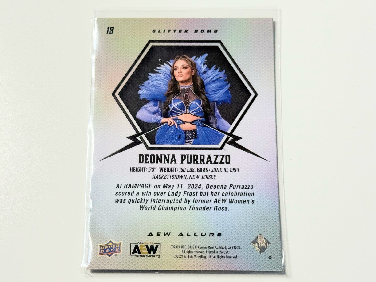 2024 Upper Deck AEW Allure Deonna Purrazzo Glitter Bomb Card #18