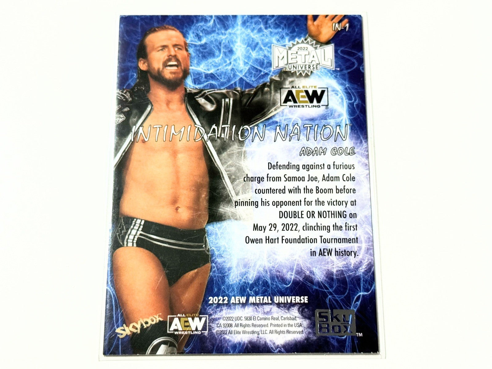 2022 Skybox AEW Metal Universe Adam Cole Intimidation Nation Card IN-1