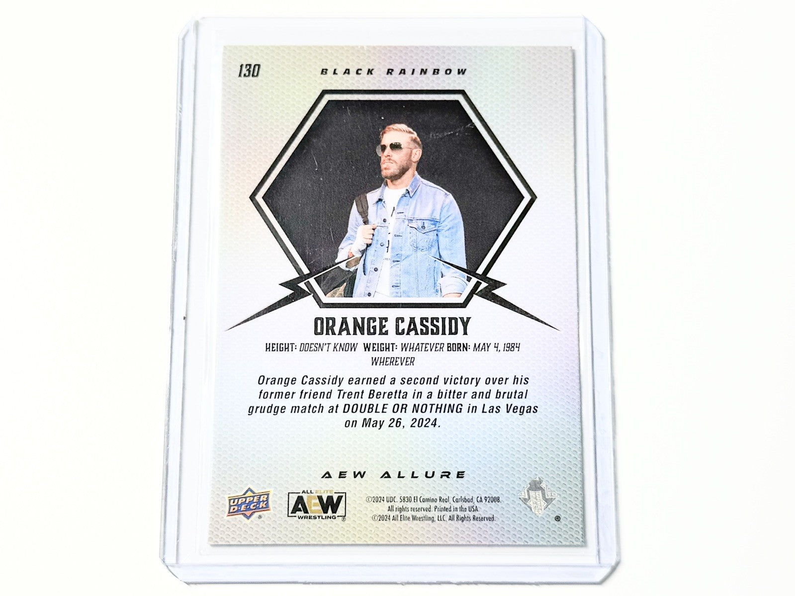 2024 Upper Deck AEW Allure Orange Cassidy Black Rainbow Horizontal Card #130