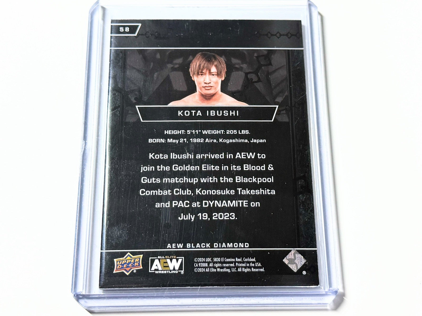 2024 Upper Deck AEW Black Diamond Kota Ibushi /149 Base Card #58