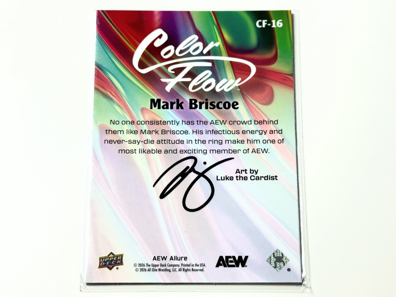 2026 Upper Deck AEW Allure Mark Briscoe Blue Purple Color Flow Card CF-16