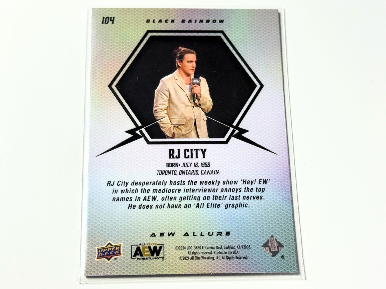 2024 Upper Deck AEW Allure RJ City Black Rainbow Card #104
