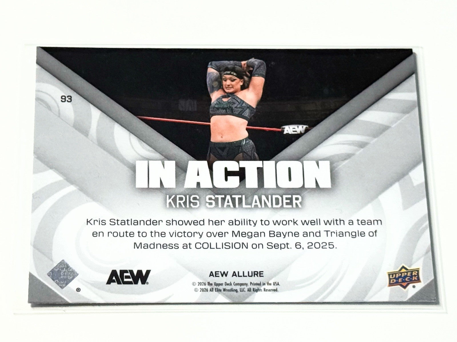 2026 Upper Deck AEW Allure Kris Statlander In Action Card #93