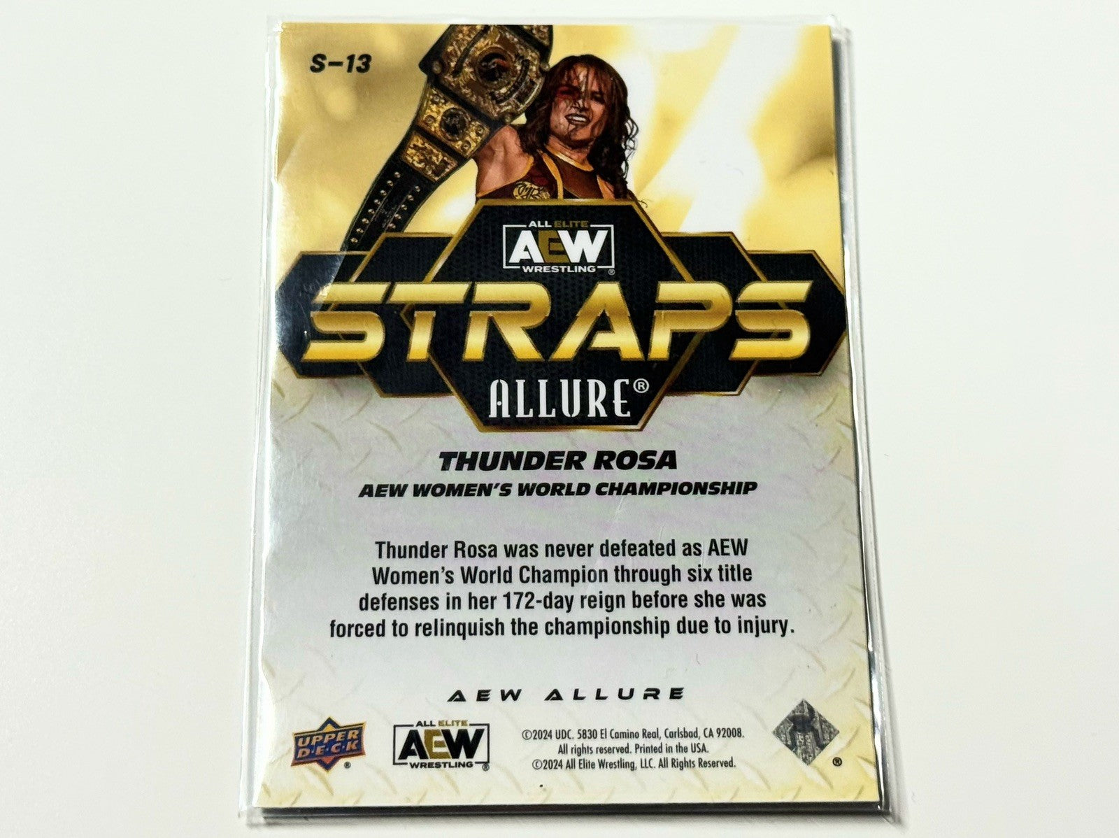 2024 Upper Deck AEW Allure Thunder Rosa Straps World Championship Card S-13