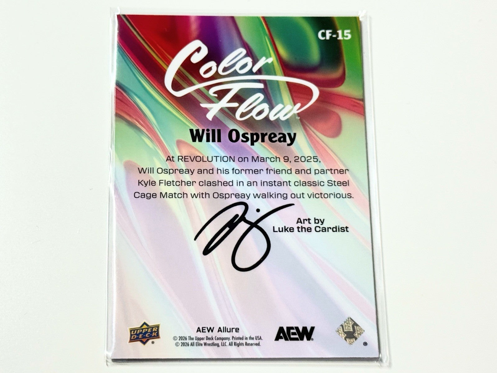 2026 Upper Deck AEW Allure Will Ospreay Orange Yellow Color Flow Card CF-15