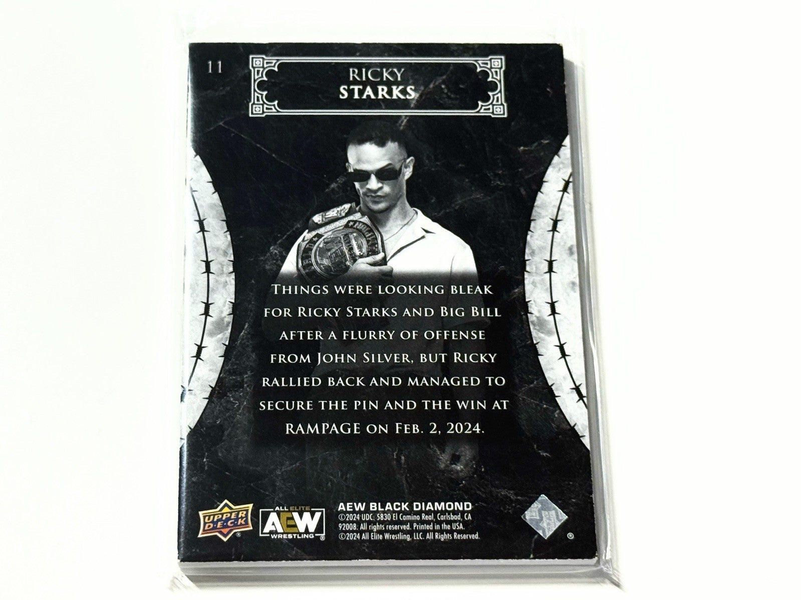 2024 Upper Deck AEW Black Diamond Ricky Starks /125 Exquisite Card #11