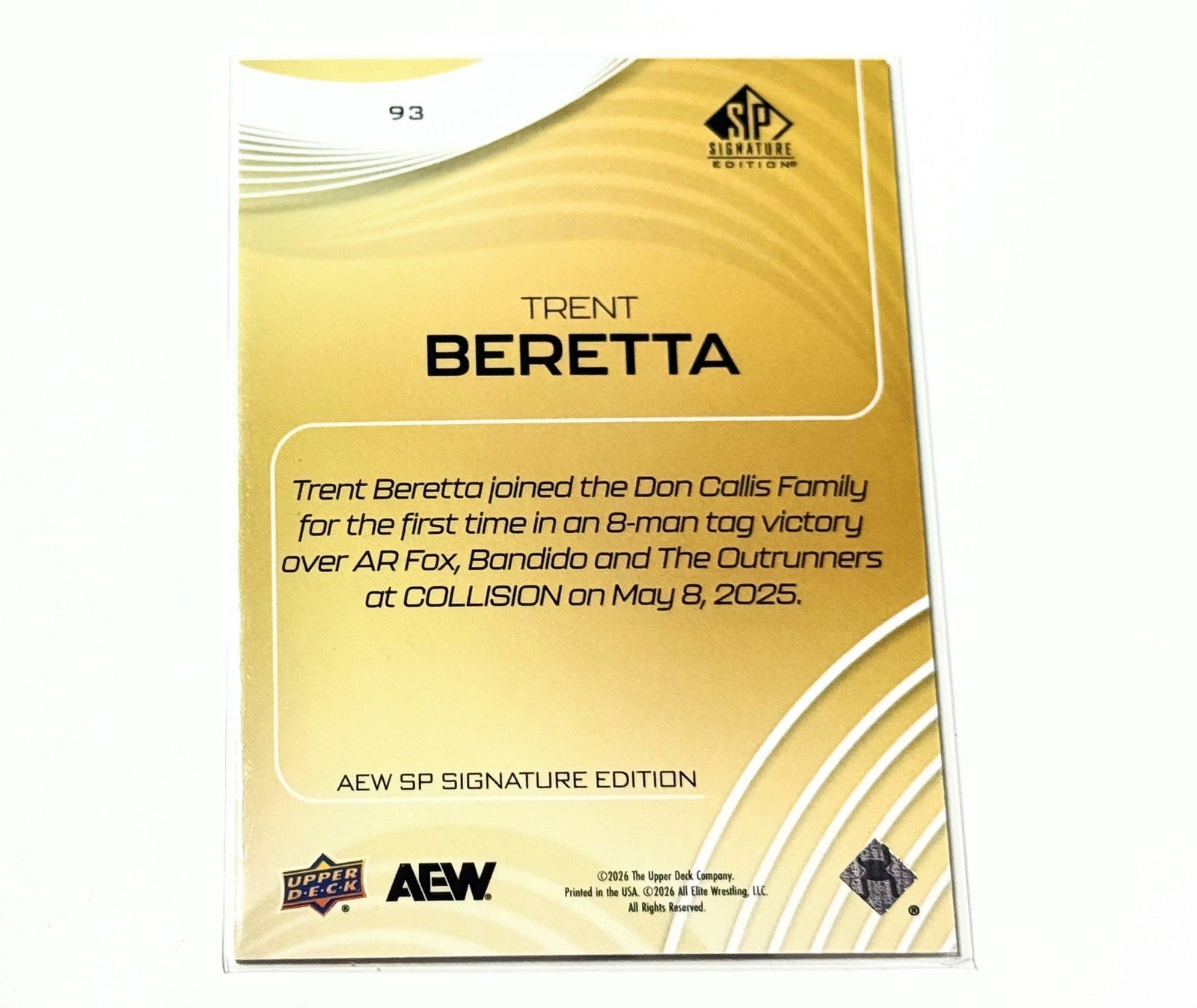2026 Upper Deck AEW SP Signature Edition Trent Beretta /249 Card #93