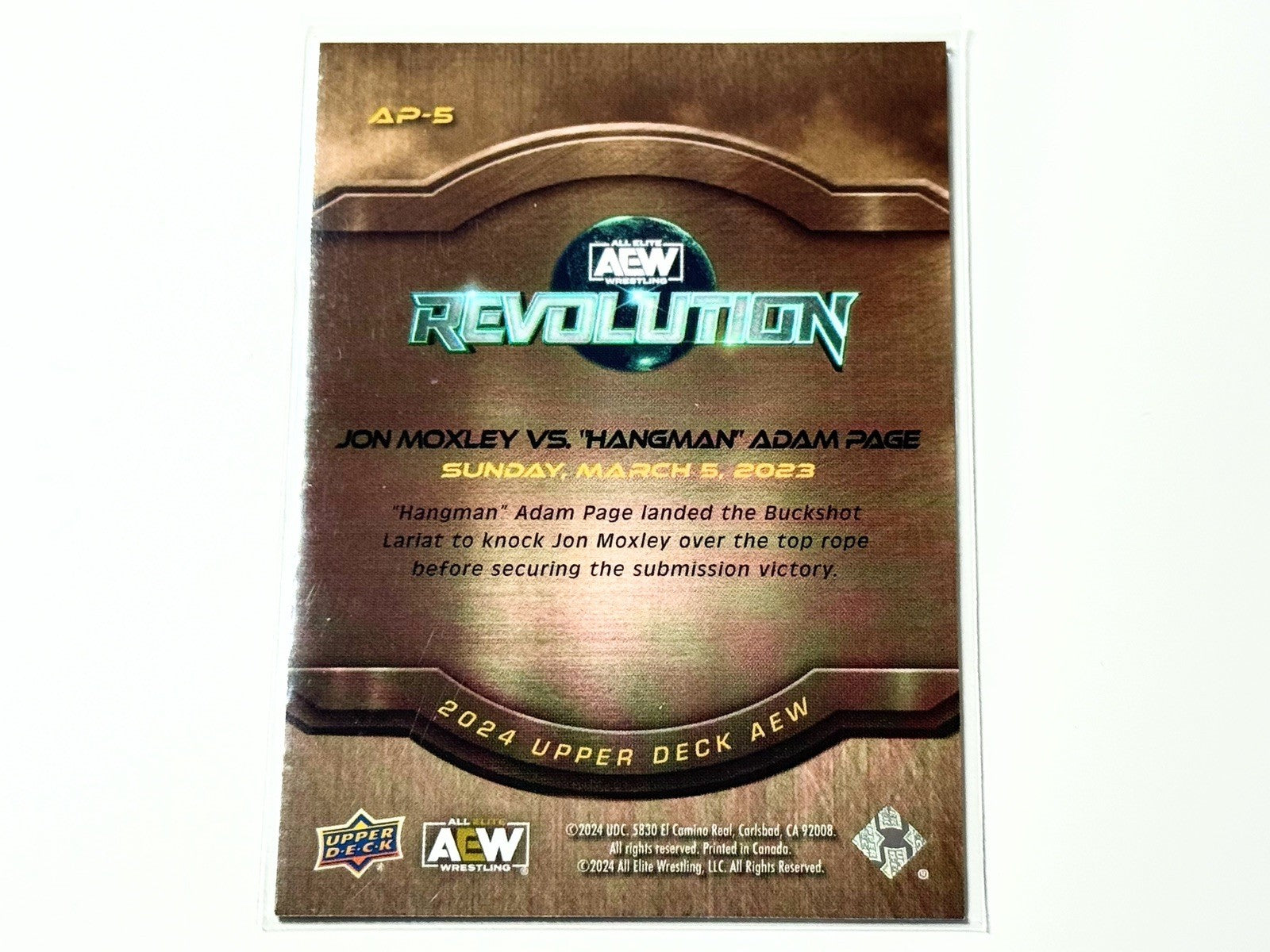 2024 Upper Deck AEW Flagship Jon Moxley vs. Hangman Adam Page Poster Card AP-5