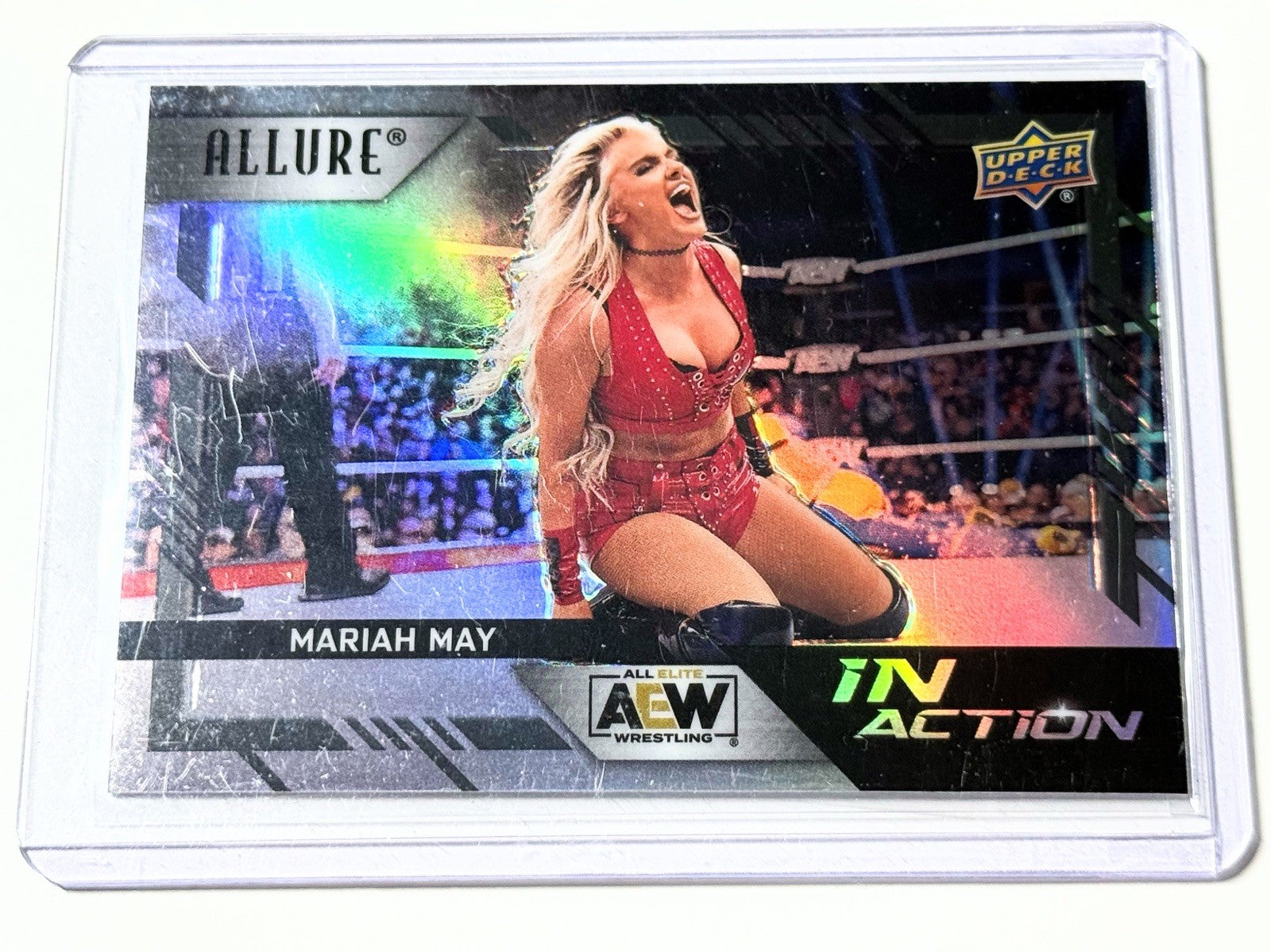 2024 Upper Deck AEW Allure Mariah May In Action Black Rainbow Card IA-13