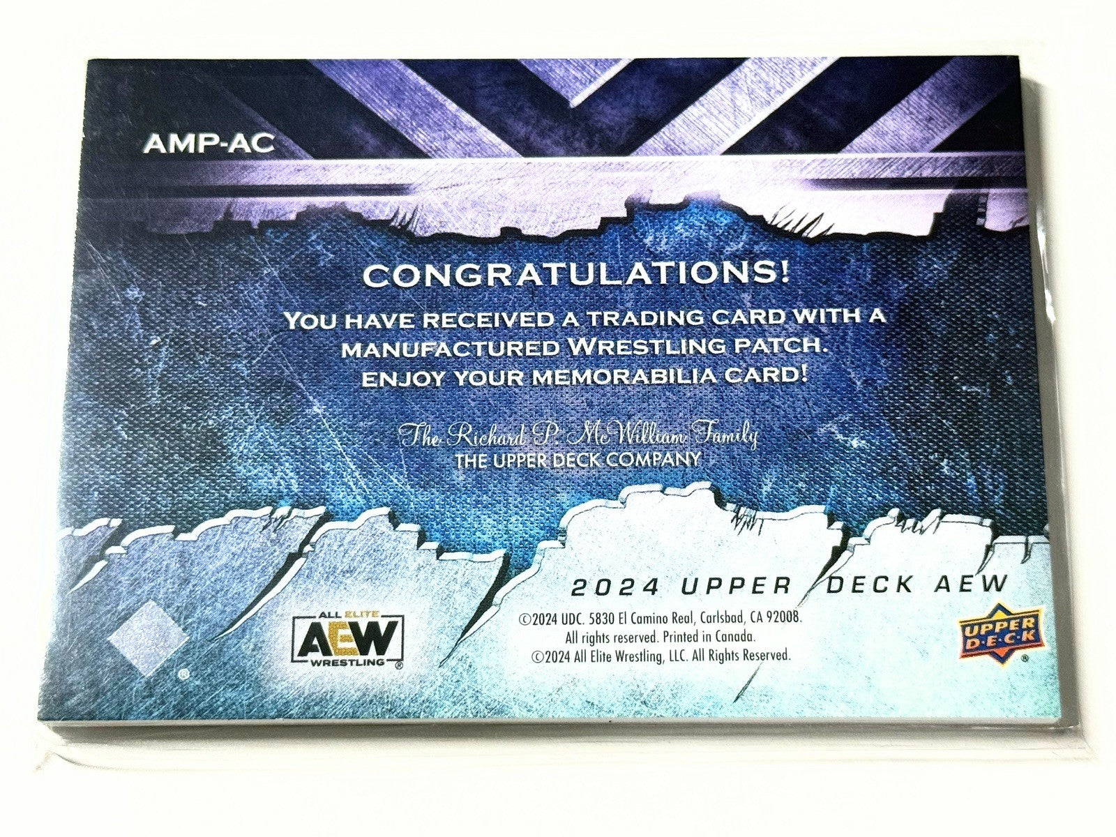 2024 Upper Deck AEW Flagship Adam Cole Manufactured Patch Card AMP-AC
