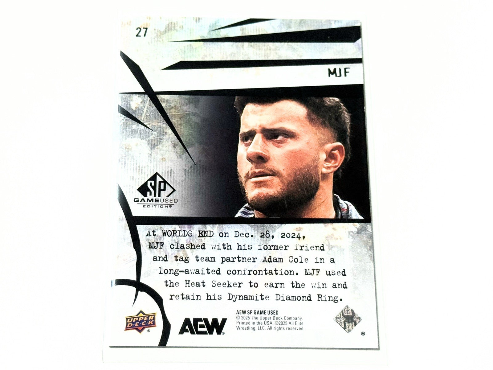 2025 Upper Deck AEW SP Game Used MJF Base Card #27