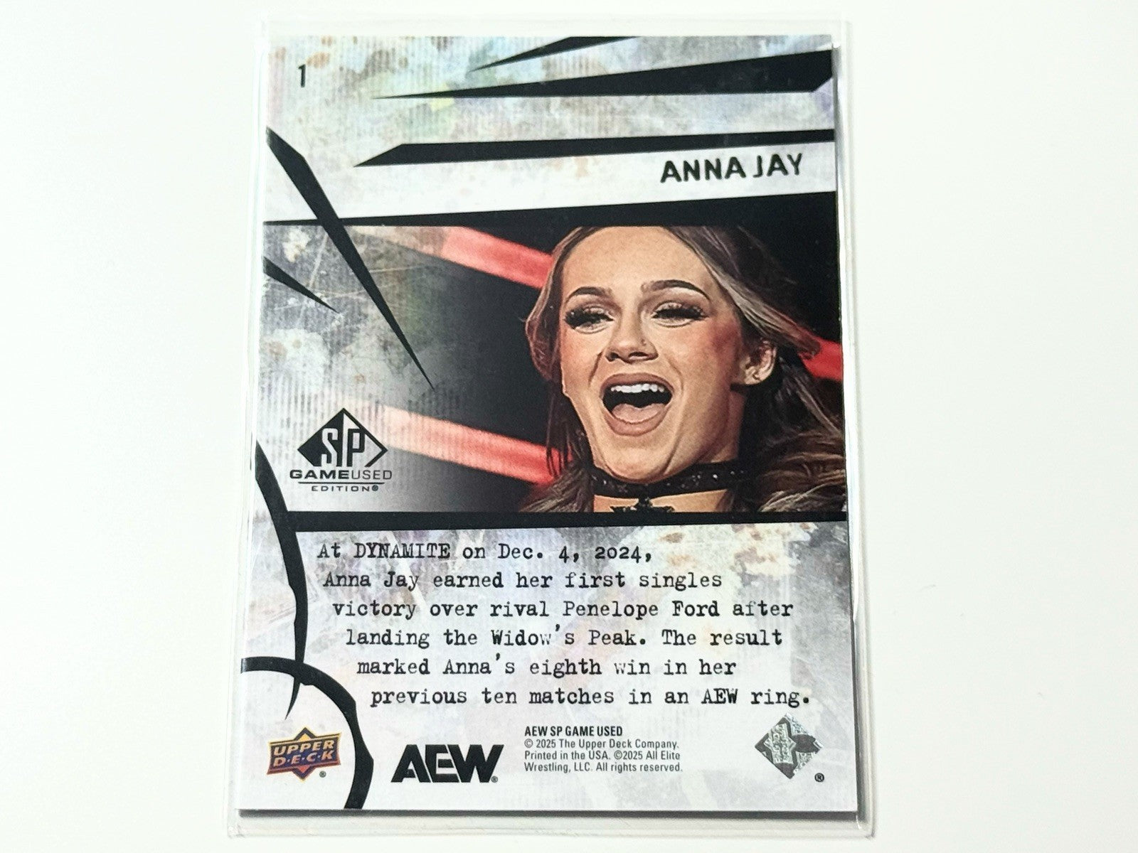 2025 Upper Deck AEW SP Game Used Anna Jay Base Card #1