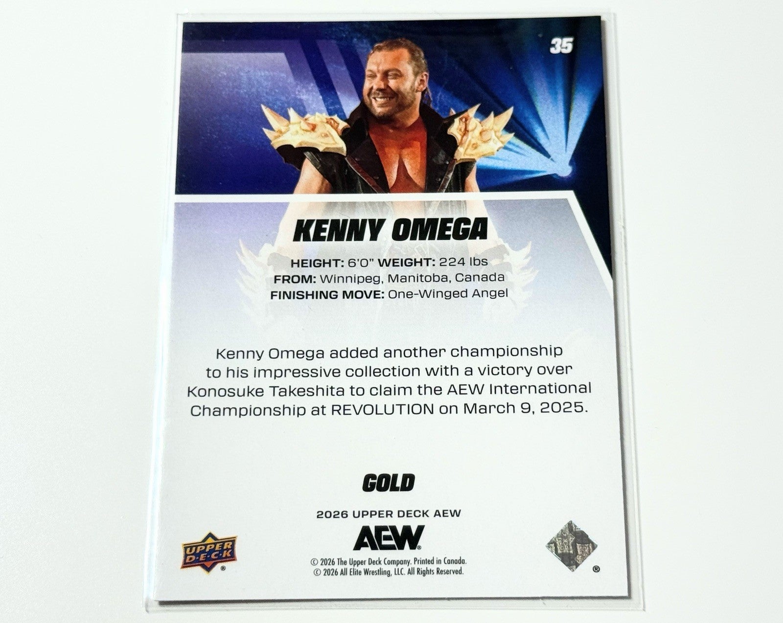 2026 Upper Deck AEW Flagship Kenny Omega Gold Parallel Card #35