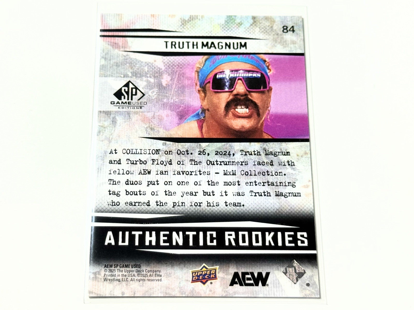 2025 Upper Deck AEW SP Game Used Truth Magnum Authentic Rookie Base Card #84