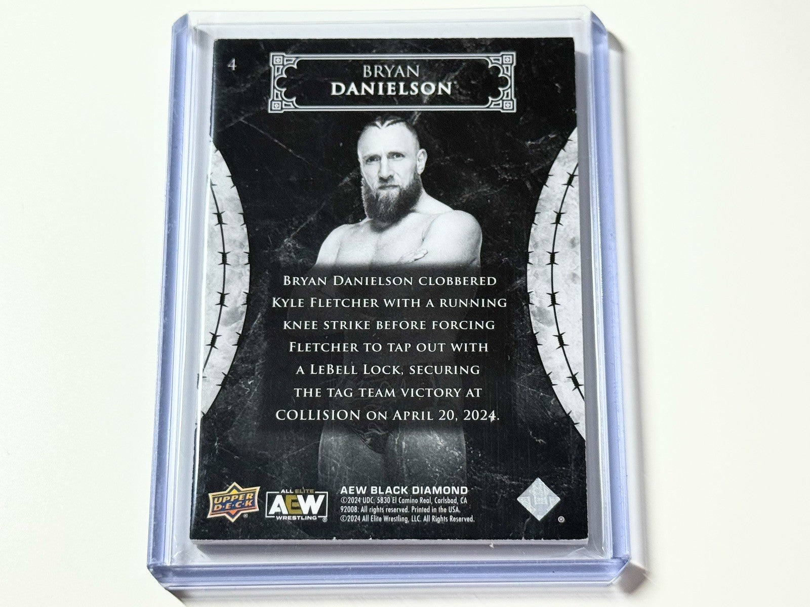 2024 Upper Deck AEW Black Diamond Bryan Danielson Exquisite Collection Blue /75 Card #4