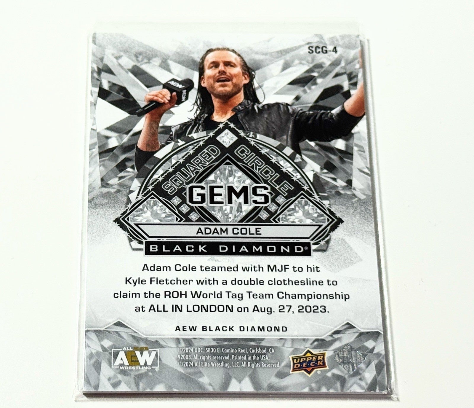 2024 Upper Deck AEW Black Diamond Adam Cole /99 Squared Circle Gems Card SCG-4