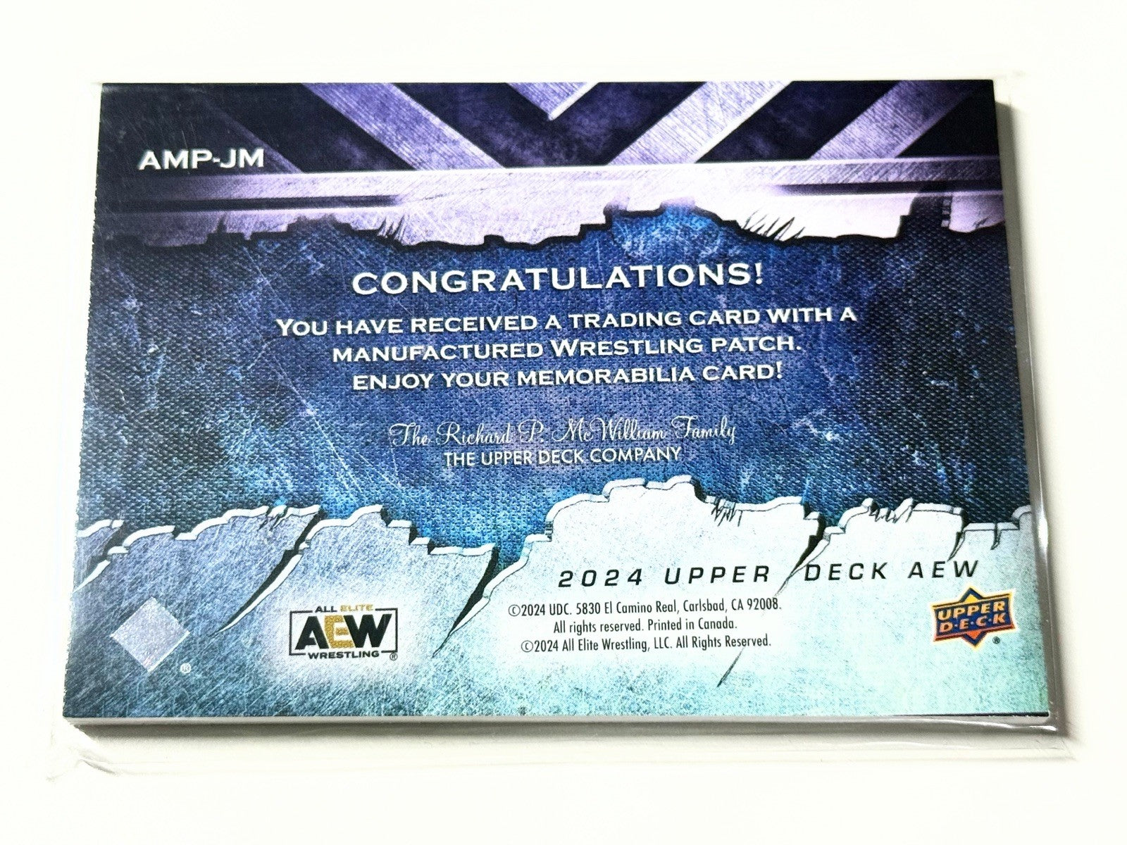 2024 Upper Deck AEW Flagship Jon Moxley Manufactured Patch Card AMP-JM