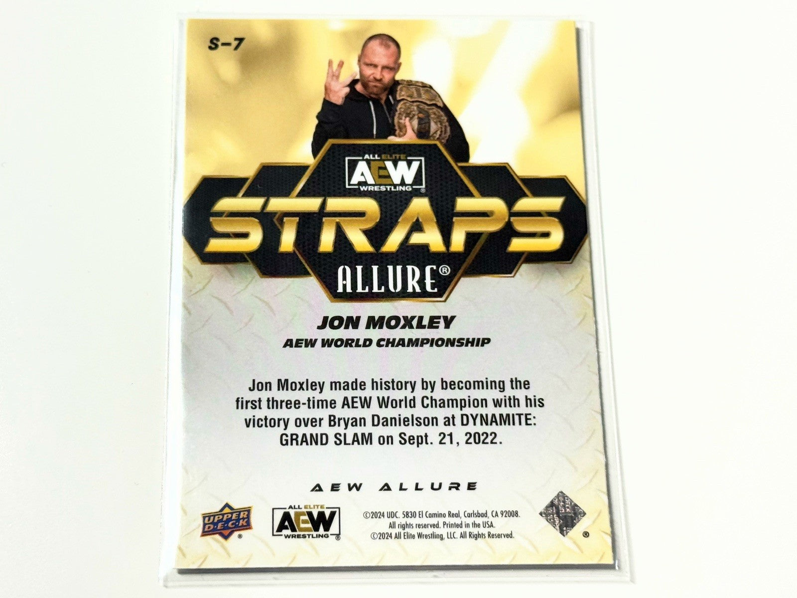 2024 Upper Deck AEW Allure Jon Moxley Straps World Championship Card S-7