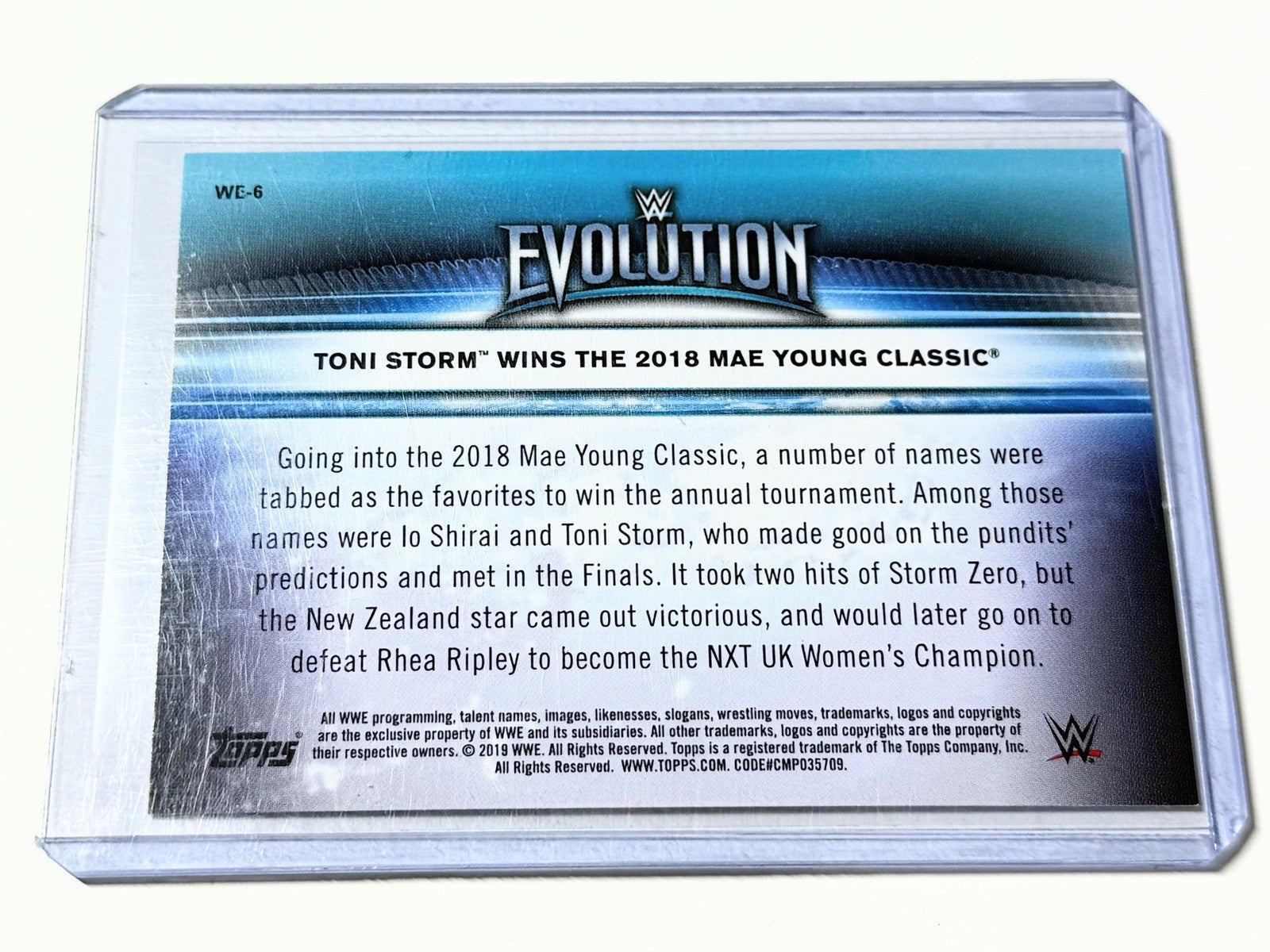 2019 Topps WWE Toni Storm Mae Young Classic Winner Women's Division Card WE-6