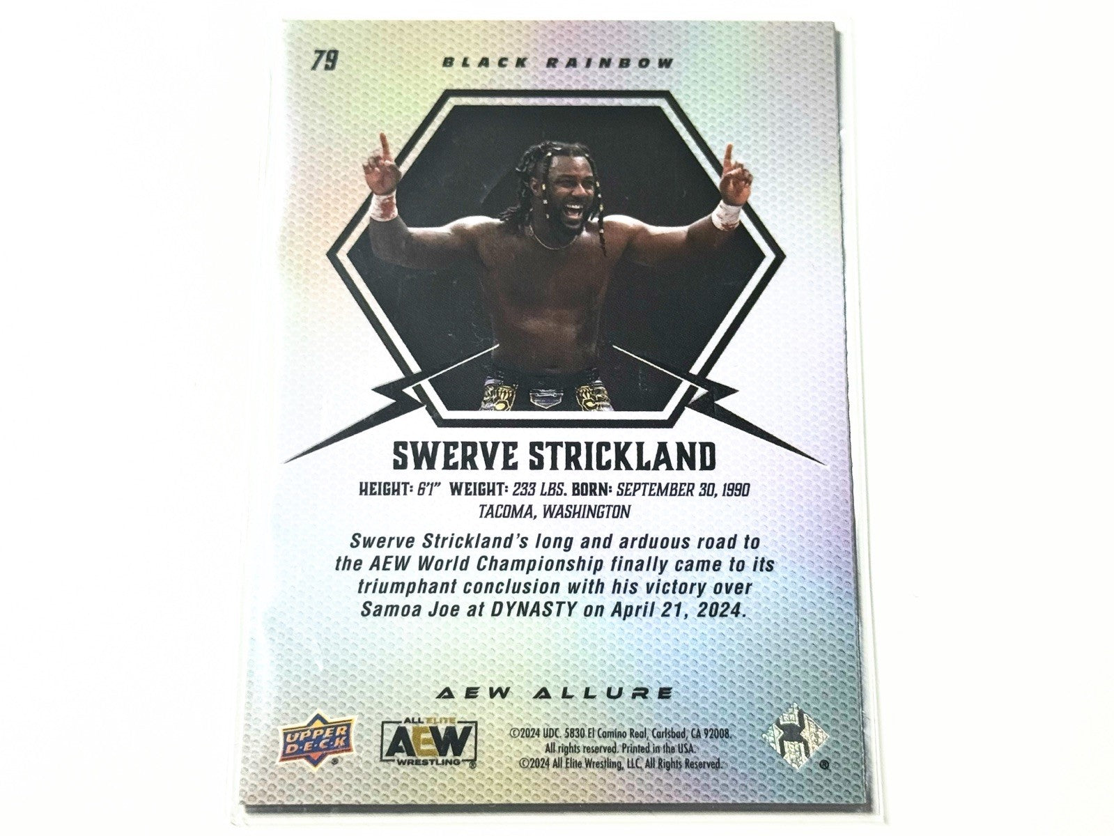2024 Upper Deck AEW Allure Swerve Strickland Black Rainbow Card #79