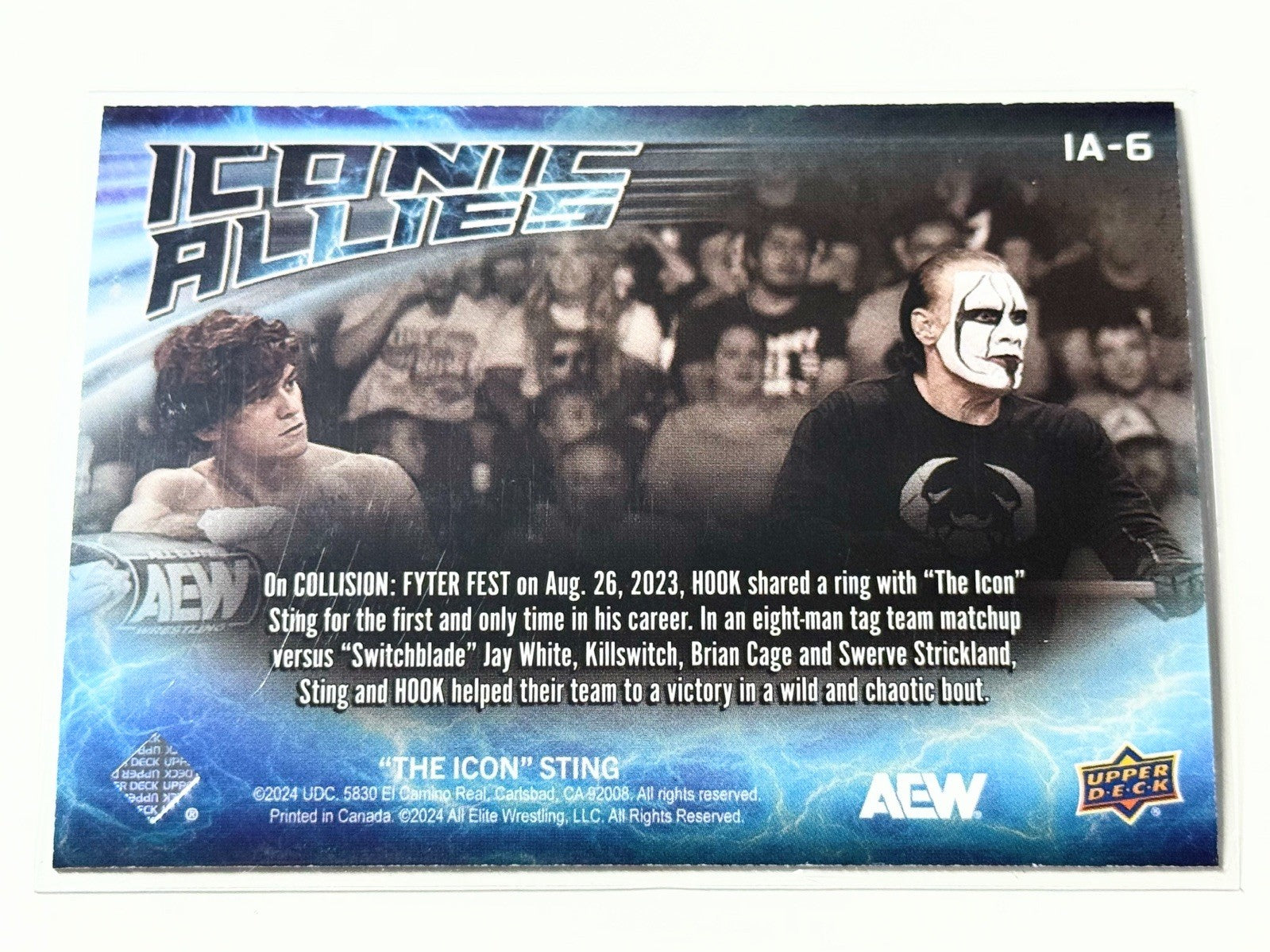 2024 Upper Deck AEW The Icon Sting Iconic Allies Hook Card IA-6