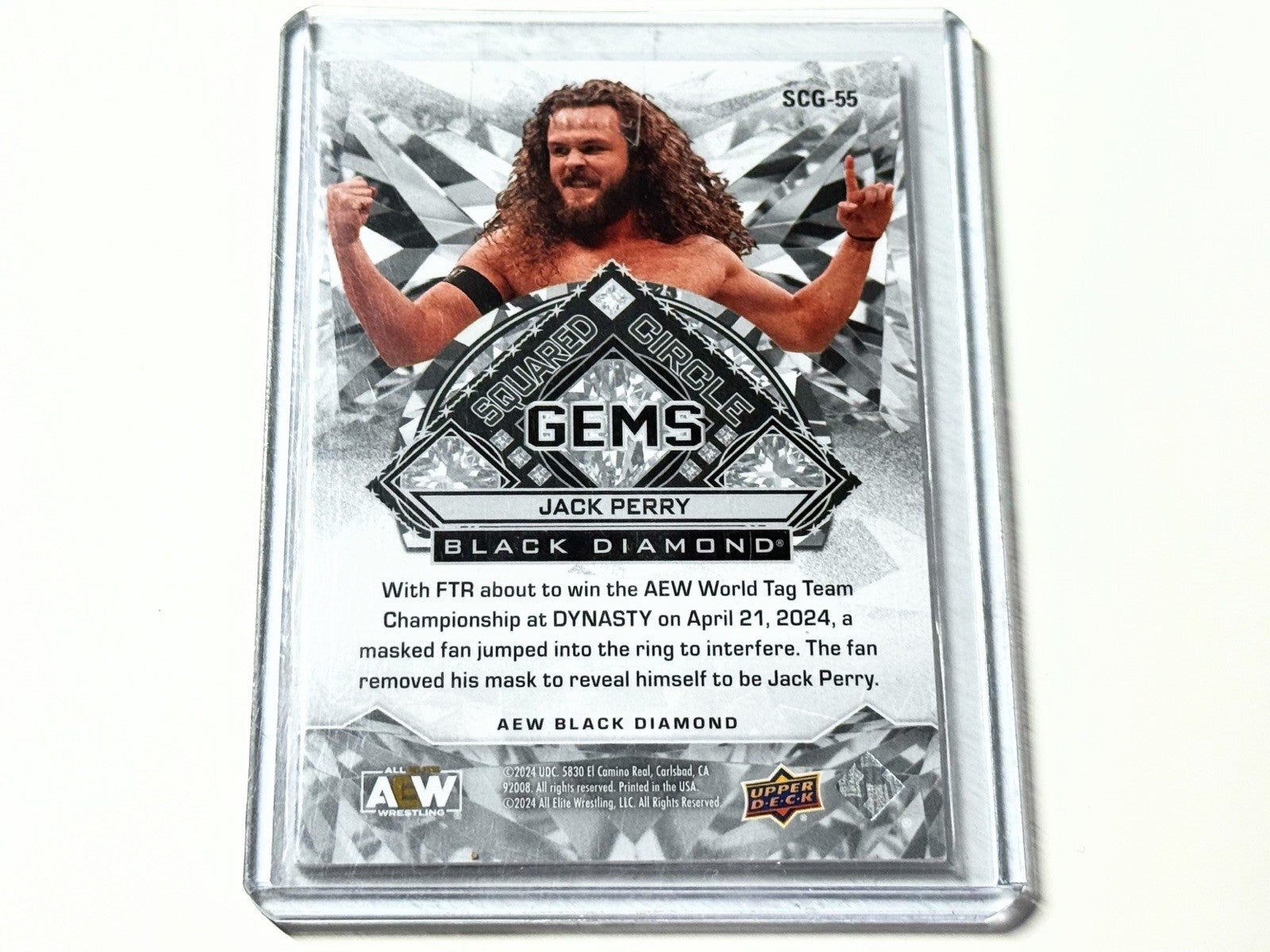 2024 Upper Deck AEW Black Diamond Jack Perry /99 Squared Circle Gems Card SCG-55