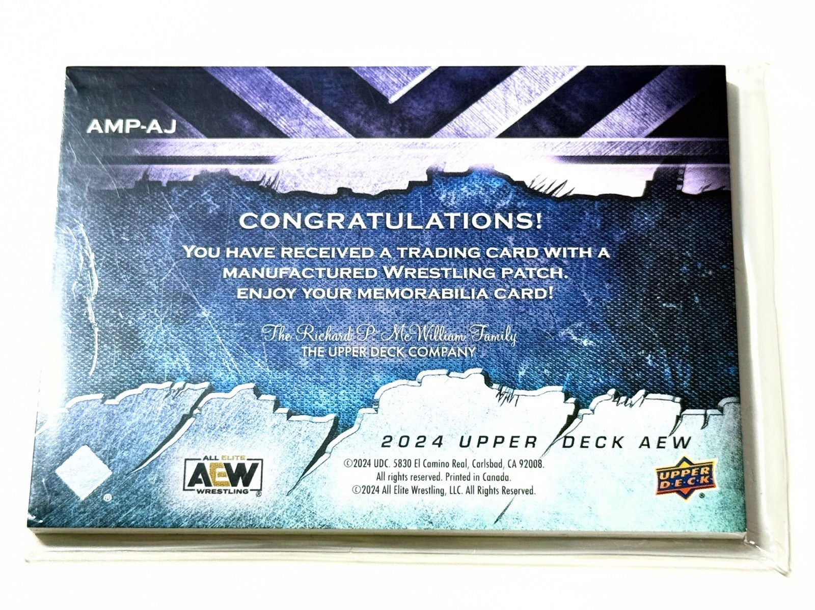 2024 Upper Deck AEW Flagship Anna Jay Manufactured Patch Card AMP-AJ