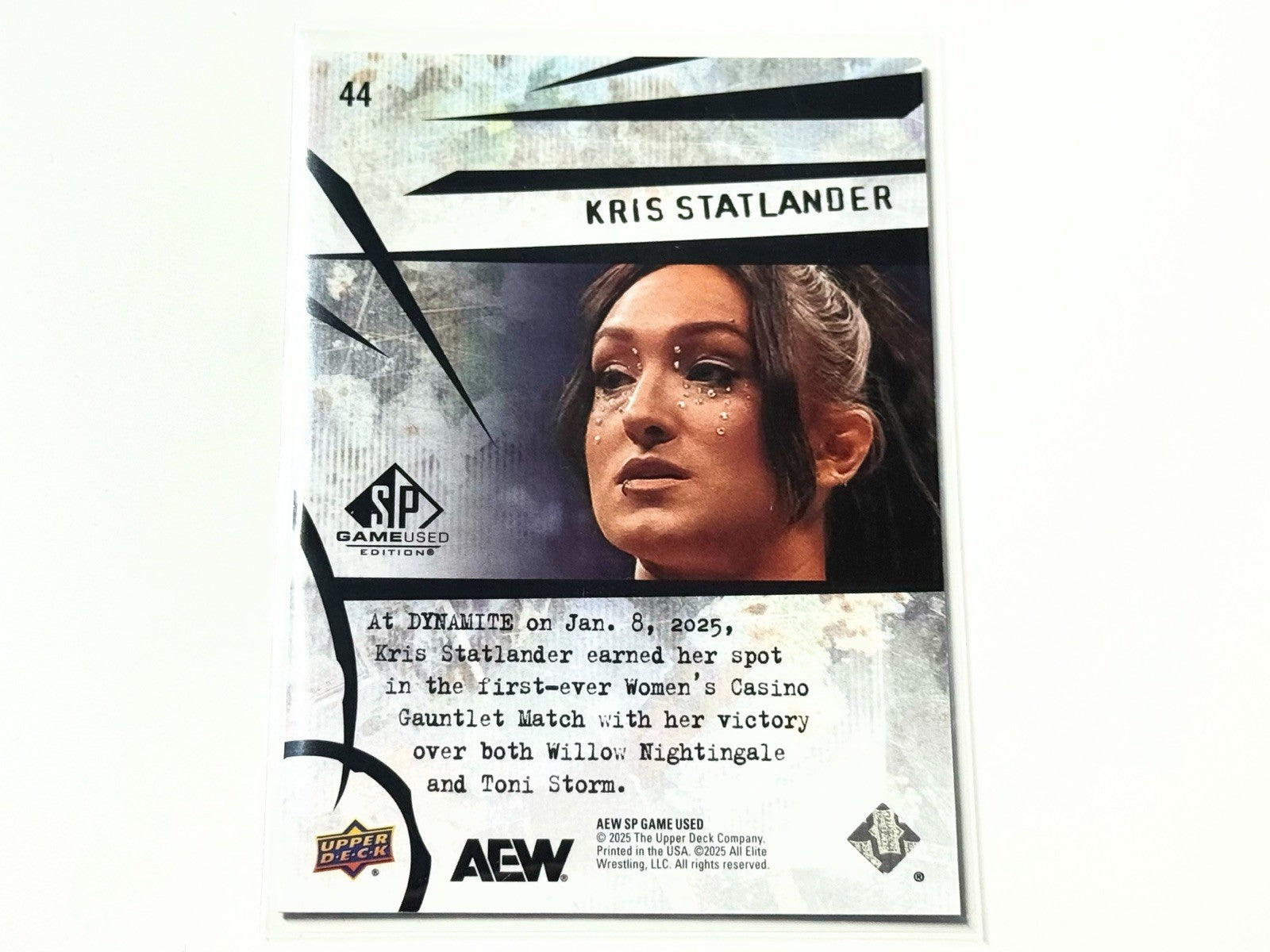 2025 Upper Deck AEW SP Game Used Kris Statlander Base Card #44